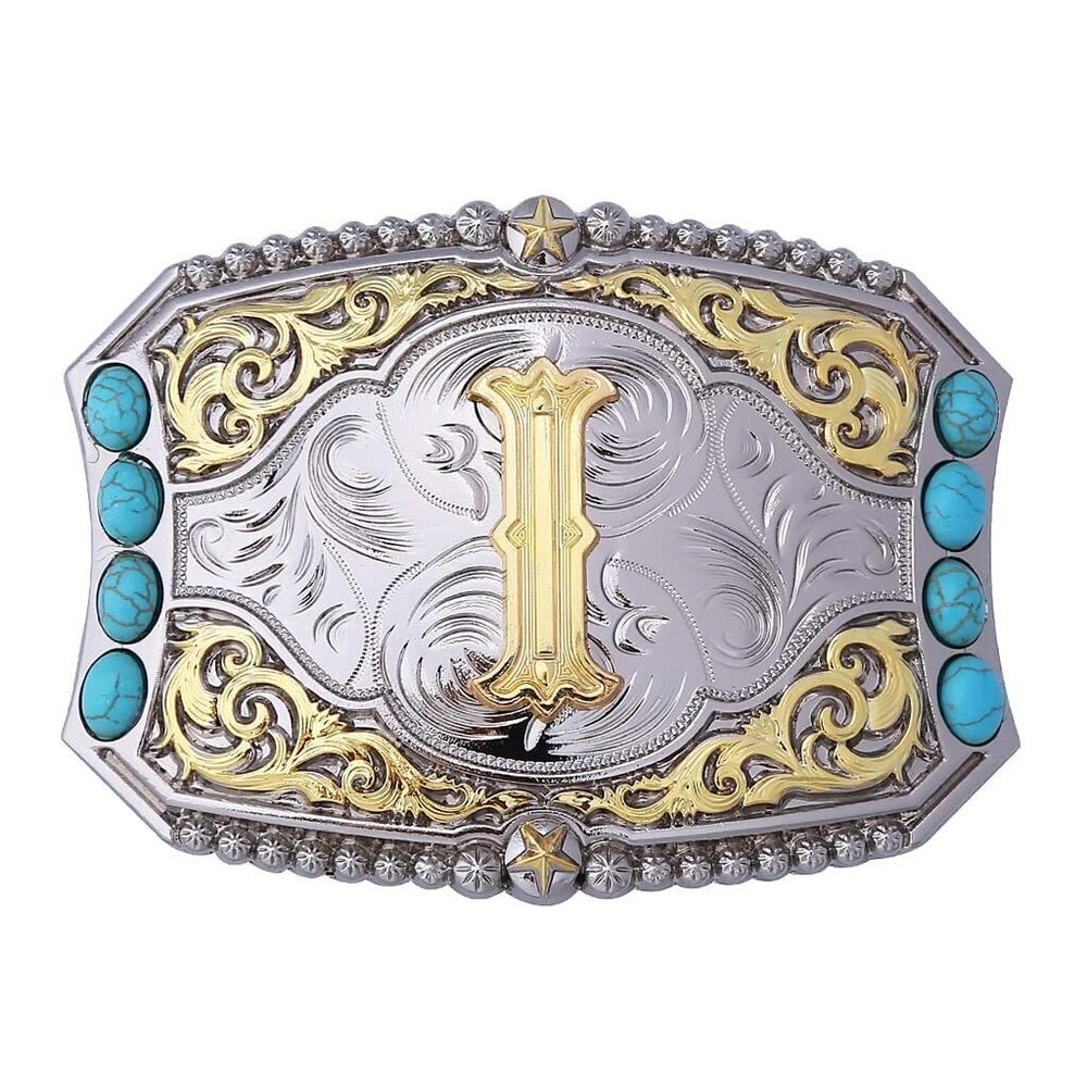 7744 Western Belt Buckle Cowboy Rodeo Initial Letters ABCDEFG to Z